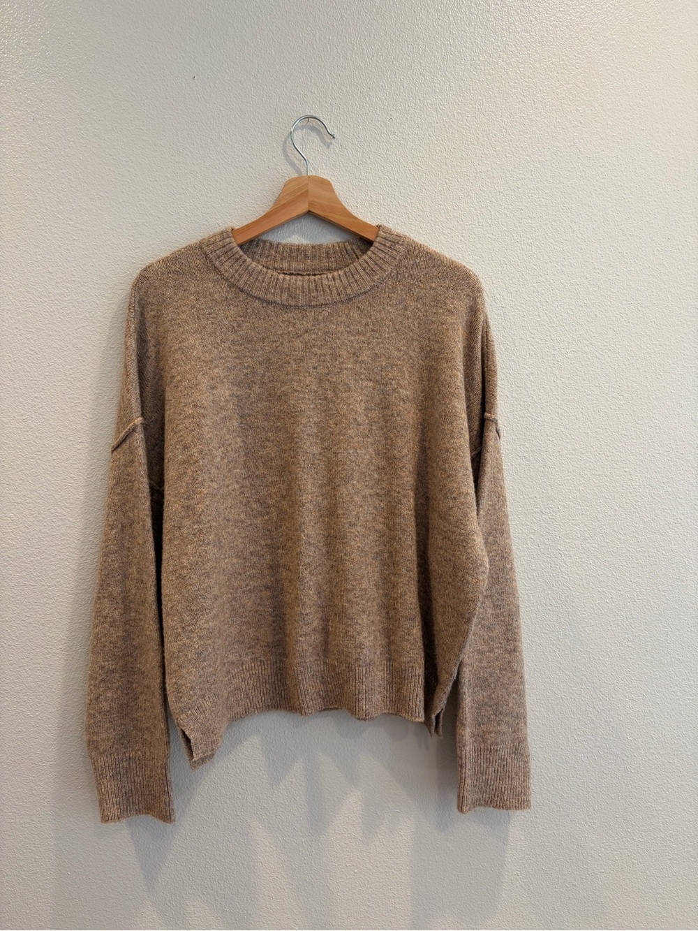 American Eagle Outfitters Women's Taupe Crewneck Turtleneck Sweater